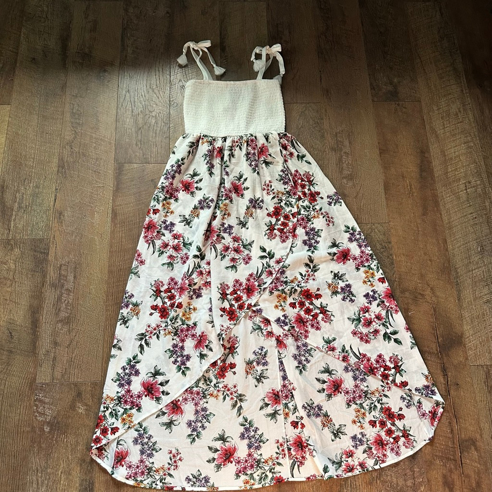 Women's Lildy Floral Smocked Maxi Dress S White Red